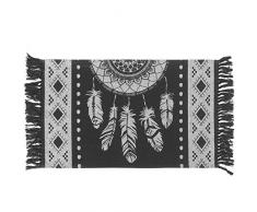 douceur dinterieur Birmanie Tapis Rectangle A Franges, Noir/Blanc, 50 x 80 CM