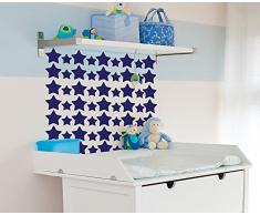 Decoramo Stickers muraux Trama Ã©toiles dÃ©coration Murale, PVC, Bleu, 60Â x 0.1Â x 55Â cm