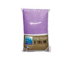 Nuit des Vosges 2105759 Cotoval Drap Housse Uni Coton Parme 120 x 190 cm