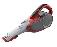 BLACK+DECKER DVJ315J-QW Aspirateur à main sans fil - 10,8 V - Autonomie : 14 min - Charge : 4h - Chargeur prise Jack - Prolongateur intégré et brosse retractable , 500 ml, Rouge