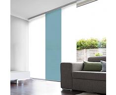 MADECOSTORE Panneau Japonais Tamisant Lamelles Uni - bleu turquoise - L45 x H260cm