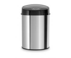 Echtwerk EW-BE-0239 Poubelle, Acier Inoxydable, Argenté foncé