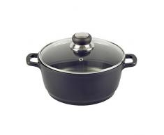 KRÃGER 2027347 Cast Casserole en Aluminium avec Couvercle en Verre Delta 20 cm en Noir