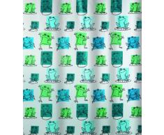 Spirella 10.16751 Rideau de douche en plastique PEVA Motif étang Vert/bleu ciel 180 x 200 cm