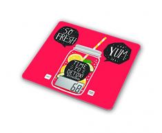 Terraillon Balance de Cuisine, Tare, Conversions Liquides, Ultra-Fine, Portée 3 kg, T1040 Detox, Rouge