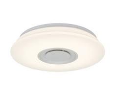 Brilliant AG G98816/05 Plafonnier LED avec fonction changement de couleurs RGB et haut-parleur Bluetooth - TÃ©lÃ©commande fournie, Plastique, IntÃ©grÃ©, 12 W, Blanc