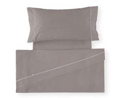 ES-Tela LIsos BiÃ©s 50/50Â âÂ Parure de draps Para cama de 160 cm, 4 piezas Plomb