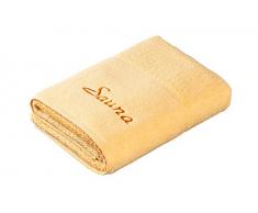 Frottana Pearl Drap de Sauna 80 x 200 cm, Coton, Jaune, 80 cm x 200 cm