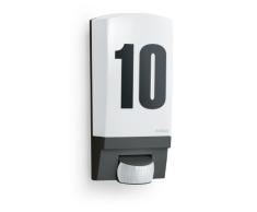 Steinel Applique murale L1 avec numéro de maison - Luminaire extérieur avec détecteur de mouvement 180° - Lampe extérieure 60W avec capteur de présence, noir