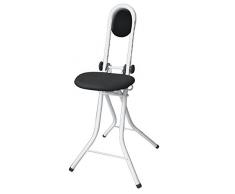 WENKO Siège de repassage et appui-fesses, blanc avec coussin dorsal