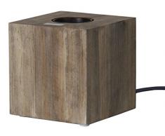 Lampe en bois Kub, culot E27, couleurâ¯: naturel, avec interrupteur, env. 9 x 9 cm (ampoule non incluse)