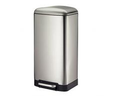 Kela Poubelle à pédale Davino, 30 L, 35x33x62cm, Acier inoxydable, 10903, Argent