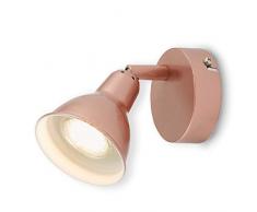 Spot LED mural Briloner Leuchten pivotant et orientable en cuivre avec lampe murale et plafonnier en cuivre - GU10-3 W - 8 x 8 x 13,5 cm