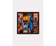 Bonamaison Horloge Murale en MDF, Multicolore, 30 x 30 cm