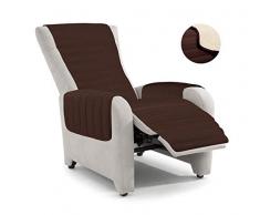 ELEGANT PO-REC Panna Housse de Fauteuil inclinable matelassé, Marron/crème, Microfibre, Standard