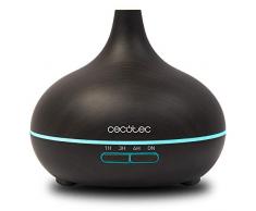 Cecotec Humidificateur Ultrasonique Pure Aroma 300 Ying. Diffuseur de Parfum, Minuterie 10 Heures, 7 Couleurs LED, 300 ml, Fonction AromathÃ©rapie, Ultra-silencieux, Finition en Bois.