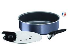 Tefal-L2319102-Ingenio Elegance Sauteuse 26 cm + 1 PoignÃ©e + 1 couvercle 26 cm Gris PailletÃ© Tous Feux sauf Induction