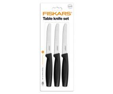 Fiskars Set de 3 couteaux de table, Acier de qualitÃ©/Plastique, Noir, Functional Form, 1014279