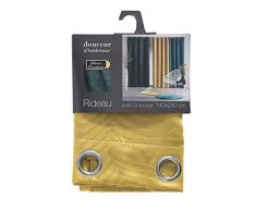 douceur dintÃ©rieur rideau a oeillets 140x240 cm occultant velours tropicaline jaune