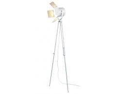 Tosel 50331 Lampadaire Abbas Acier 100 W E27 Blanc