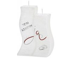 Wiedemann Bougie de Mariage Blanc nacré, Cire, Argent, 19, 5 x 11, 50 x cm, 1 unités