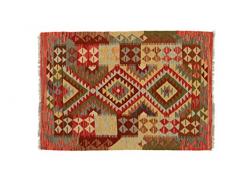 Eden Carpets Kilim végétale Tapis noué à la Main, Laine, Multicolore, 103 x 148 cm