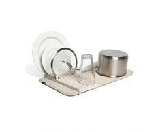 UMBRA Udry Mini. Petit égouttoir à vaisselle et tapis de séchage en microfibre â Léger, pliable et facile à ranger - dim 33x50.8cm, coloris beige lin