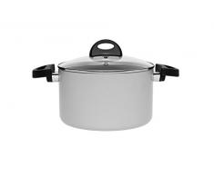 Berghoff Eclipse antiadhÃ©sif Induction Casserole avec Couvercle en Verre, Gris Doux, 20Â cm/3.7Â Litre