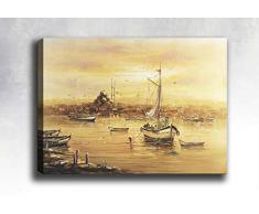 Bonamaison Peinture sur toile, multicolore, 50 x 70 cm - Conçu et fabriqué en Turquie