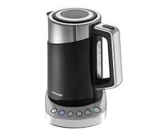 CONCEPT électroménager RK3171 Bouilloire inox Cool Touch, 1,7 litre, noir, regulation de la temperature, fonction maintien au chaud, 2200 W, Filtre anticalcaire, design élégant, 2200 W