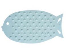 MSV Tapis Fond de Bain Poisson Blanc, Caoutchouc, Carbonate de Calcium, 80 x 150 cm