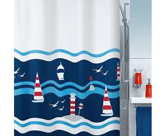 Spirella 10.16736 Clipperi Rideau de Douche Textile Bleu/Rouge 180 x 200 cm