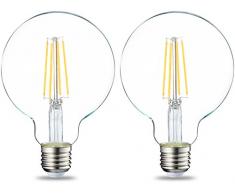AmazonBasics Ampoule LED Globe E27 G93 Ã filament, 7W (Ã©quivalent ampoule incandescente de 60W) - Lot de 2