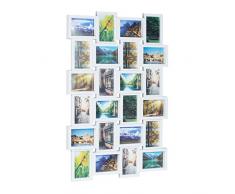 Relaxdays 10021954 Cadre photos pêle-mêle 24 photos Galerie mur cadre mural HxlxP: 59 x 86 x 2,5 cm, blanc