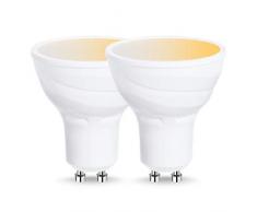 Lohas Smart Lamp Spotlight - Lot de 2 ampoules LED GU10, blanc (2000-6500 K) 5 W, fonctionne avec Alexa et Google Home