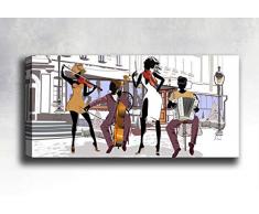 Bonamaison Peinture sur toile, multicolore, 30 x 90 cm - Conçu et fabriqué en Turquie