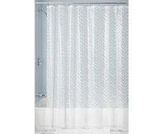 InterDesign 36898EU Sketched Chevron DÃ©corative Rideau de Douche PEVA Blanc 180 x 200 cm