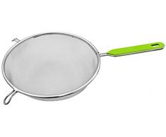 Fackelmann 42437 Passoire 25cm en INOX/ABS, Acier Inoxydable, Vert/Argent, 39,5 x 25 x 9 cm