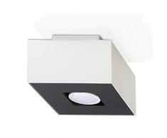 Sollux Lighting Mono 1 Plafonnier en acier Blanc Noir