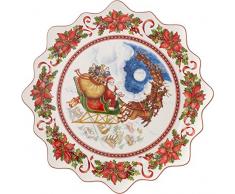 Villeroy & Boch 14-8332-2246 Grande Assiette à Pâtisserie Toyâs Fantasy Motif Vol Du Père Noël/Arts de la Table de Noël Porcelaine Blanc bunt 44,5 x 45,5 x 7 cm
