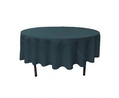 La Nappe Ronde en Lin, 228,6Â cm, Polyester, Bleu Sarcelle foncÃ©, 228.5 x 228.5 x 0.04 cm