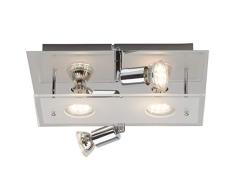 Brilliant AG G94405A15 Brilliant Plafonnier LED Virginia 4 x GU10 250 lumen, Verre, 3 W, Chrome