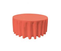 La Popeline de Lin Nappe Ronde, Polyester, Corail, 335.2 x 335.2 x 0.04 cm