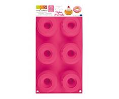 ScrapCooking 3101 Moule - Babas et Donuts, Silicone, Rose, 33 x 17,5 x 3 cm
