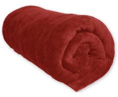 Soleil dOcre 510041 Couverture Polaire Microfibre Polyester Rouge 180 x 220 cm