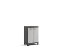 Kis 9635000 0270 01 Armoire Basse Logico Noir-Gris Clair, Plastique, 65 x 45 x 97 cm