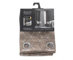 douceur dintÃ©rieur rideau a oeillets 135x240 cm occultant imprime argent optic taupe