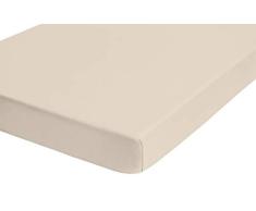 biberna 0002744 Drap housse castor fin (hauteur matelas max.22 cm) (coton) 180x200 cm -> 200x200 cm, mastic