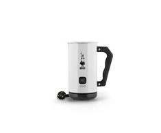 Bialetti Milk Frother Electrique, Mousseur à Lait pour Cappuccino, Capacité 150 ml Cappuccino ou 300 ml Lait Chaud, Blanc