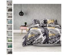 AmeliaHome Averi Parure de lit 2 piÃ¨ces en Coton avec Housse de Couette 140 x 200 cm et taie doreiller 70 x 90 cm Blanc Graphite